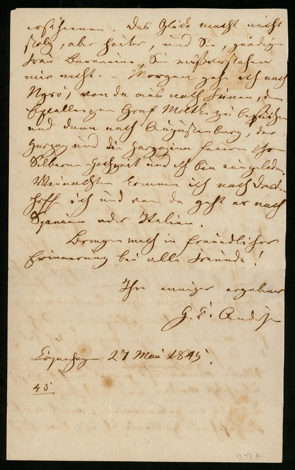 Brev fra H.C. Andersen til Von Der Decken (27/05-1845)